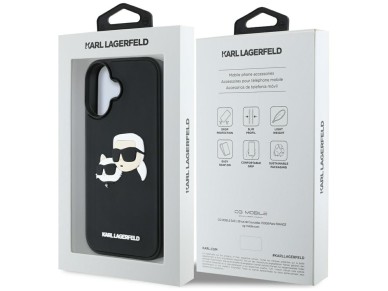Karl Lagerfeld HC 3D Rubber Double Heads iPhone 16 Case - Black Karl Lagerfeld HC 3D Rubber Double Heads iPhone 16 Case - Black