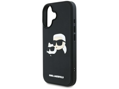 Karl Lagerfeld HC 3D Rubber Double Heads iPhone 16 Case - Black Karl Lagerfeld HC 3D Rubber Double Heads iPhone 16 Case - Black
