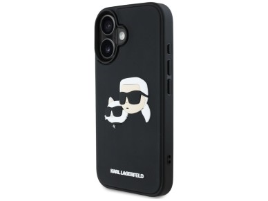 Karl Lagerfeld HC 3D Rubber Double Heads iPhone 16 Case - Black Karl Lagerfeld HC 3D Rubber Double Heads iPhone 16 Case - Black