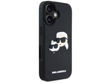 Karl Lagerfeld HC 3D Rubber Double Heads iPhone 16 Case - Black Karl Lagerfeld HC 3D Rubber Double Heads iPhone 16 Case - Black