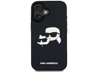 Karl Lagerfeld HC 3D Rubber Double Heads iPhone 16 Case - Black Karl Lagerfeld HC 3D Rubber Double Heads iPhone 16 Case - Black