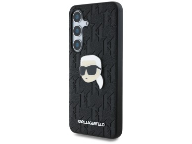 Funda negra para Samsung Galaxy S25 de cuero con monograma y logotipo de Karl Lagerfeld. Funda negra para Samsung Galaxy S25 de cuero con monograma y logotipo de Karl Lagerfeld.