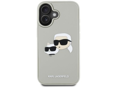 Karl Lagerfeld HC 3D Rubber Double Heads iPhone 16 Case - Beige Karl Lagerfeld HC 3D Rubber Double Heads iPhone 16 Case - Beige