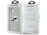 Karl Lagerfeld HC 3D Rubber Double Heads iPhone 16 Case - Beige Karl Lagerfeld HC 3D Rubber Double Heads iPhone 16 Case - Beige
