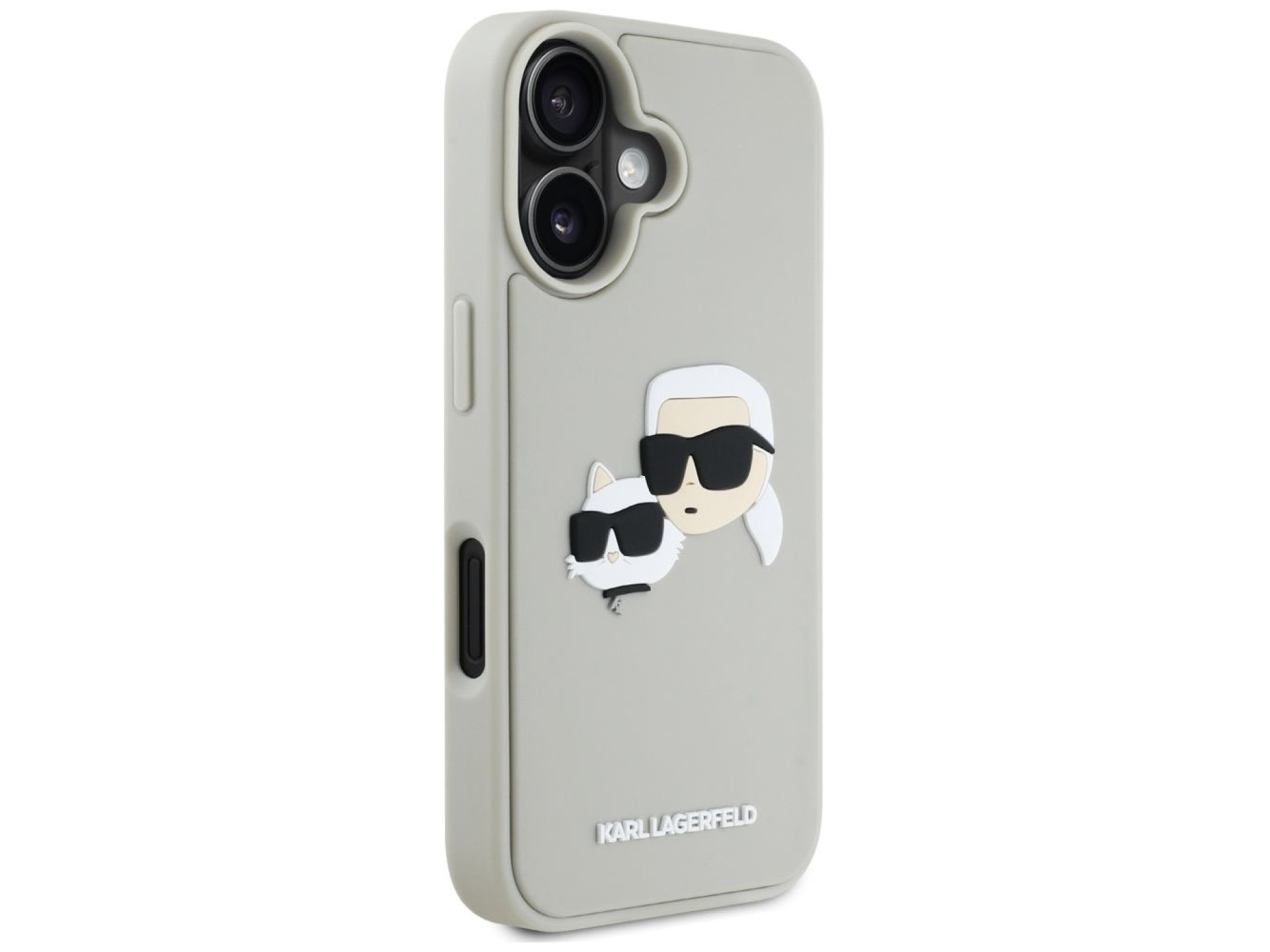 Karl Lagerfeld HC 3D Rubber Double Heads iPhone 16 Case - Beige