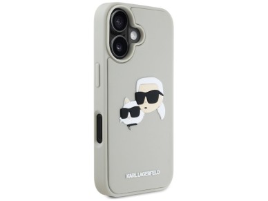 Karl Lagerfeld HC 3D Rubber Double Heads iPhone 16 Case - Beige Karl Lagerfeld HC 3D Rubber Double Heads iPhone 16 Case - Beige