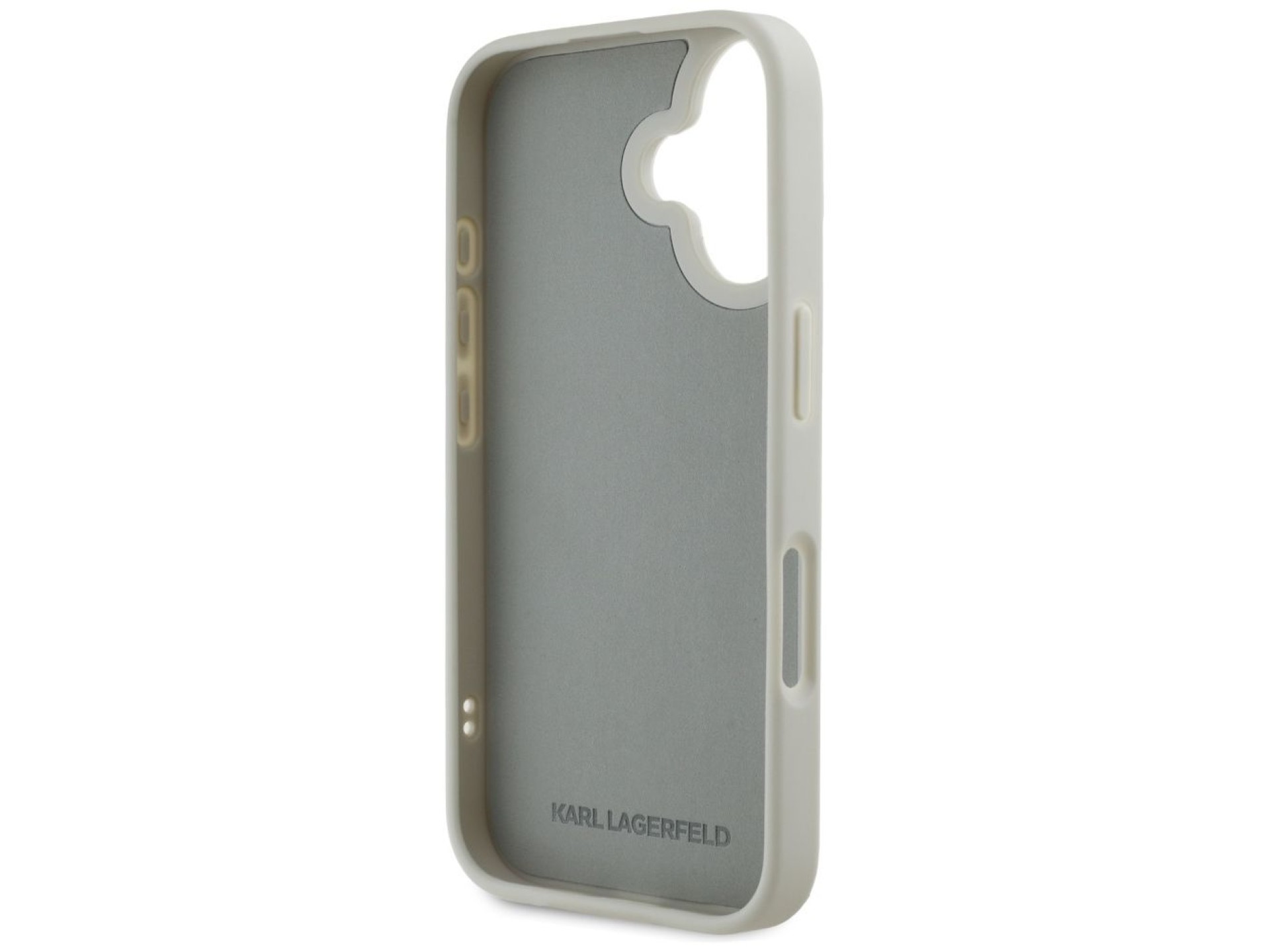 Karl Lagerfeld HC 3D Rubber Double Heads iPhone 16 Case - Beige