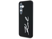 Capa para Samsung Galaxy S25 em silicone com o logotipo da assinatura de Karl Lagerfeld em metal, pr Capa para Samsung Galaxy S25 em silicone com o logotipo da assinatura de Karl Lagerfeld em metal, pr