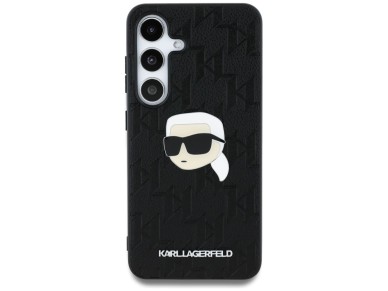 Funda negra para Samsung Galaxy S25 de cuero con monograma y logotipo de Karl Lagerfeld. Funda negra para Samsung Galaxy S25 de cuero con monograma y logotipo de Karl Lagerfeld.