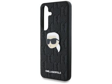 Funda negra para Samsung Galaxy S25 de cuero con monograma y logotipo de Karl Lagerfeld. Funda negra para Samsung Galaxy S25 de cuero con monograma y logotipo de Karl Lagerfeld.