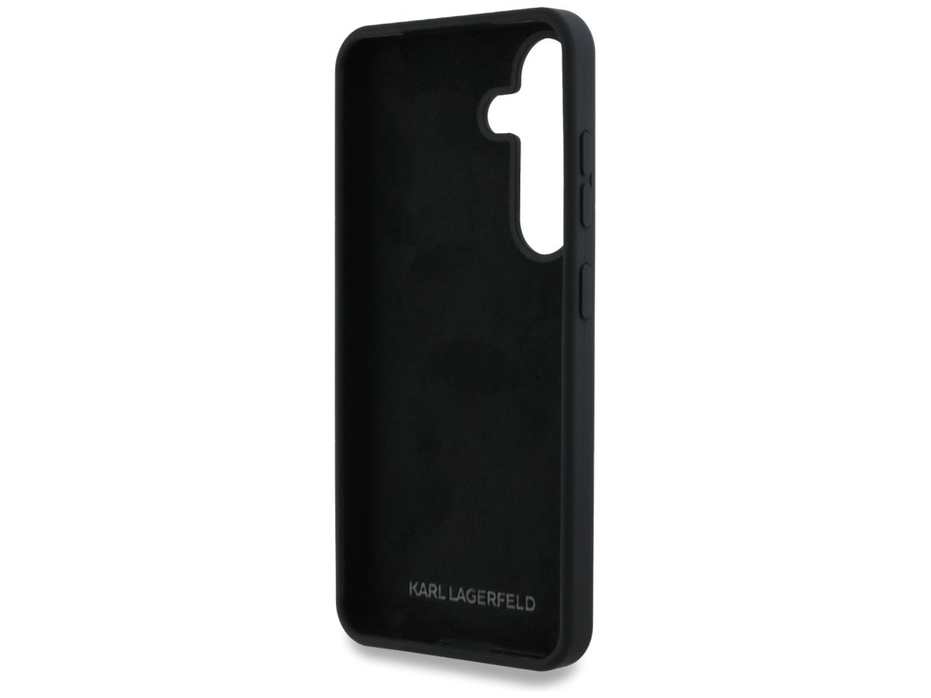 Capa para Samsung Galaxy S25 em silicone com o logotipo da assinatura de Karl Lagerfeld em metal, pr