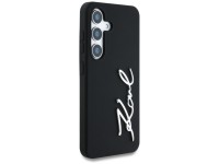 Capa para Samsung Galaxy S25 em silicone com o logotipo da assinatura de Karl Lagerfeld em metal, pr Capa para Samsung Galaxy S25 em silicone com o logotipo da assinatura de Karl Lagerfeld em metal, pr