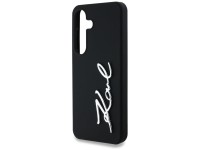 Capa para Samsung Galaxy S25 em silicone com o logotipo da assinatura de Karl Lagerfeld em metal, pr Capa para Samsung Galaxy S25 em silicone com o logotipo da assinatura de Karl Lagerfeld em metal, pr