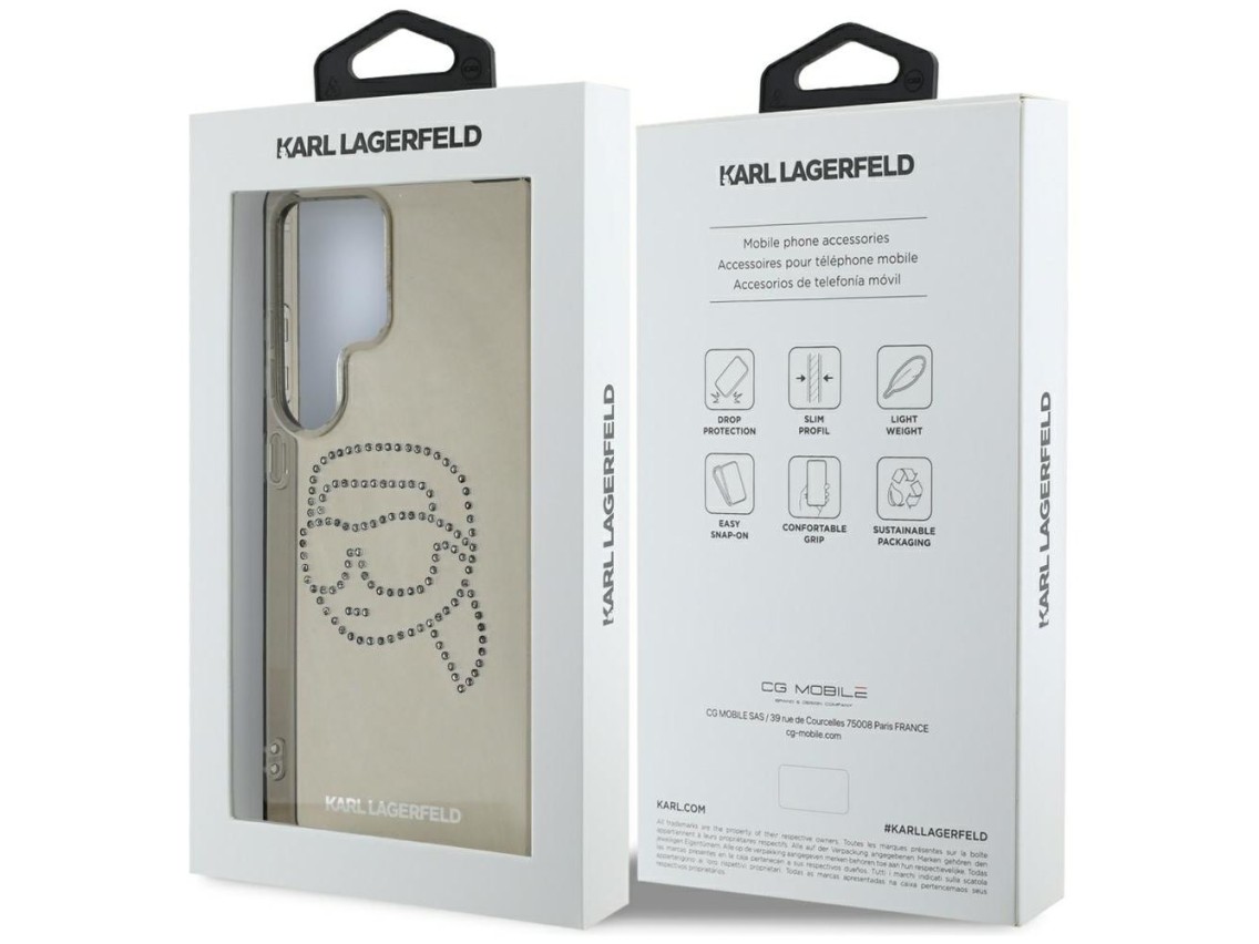 Case Karl Lagerfeld Rhinestones Karl Head Logo Samsung Galaxy S25 Ultra black