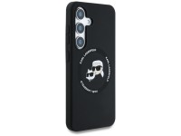 Karl Lagerfeld Silicone Double Heads And Circle MagSafe Samsung Galaxy S25 case black Karl Lagerfeld Silicone Double Heads And Circle MagSafe Samsung Galaxy S25 case black