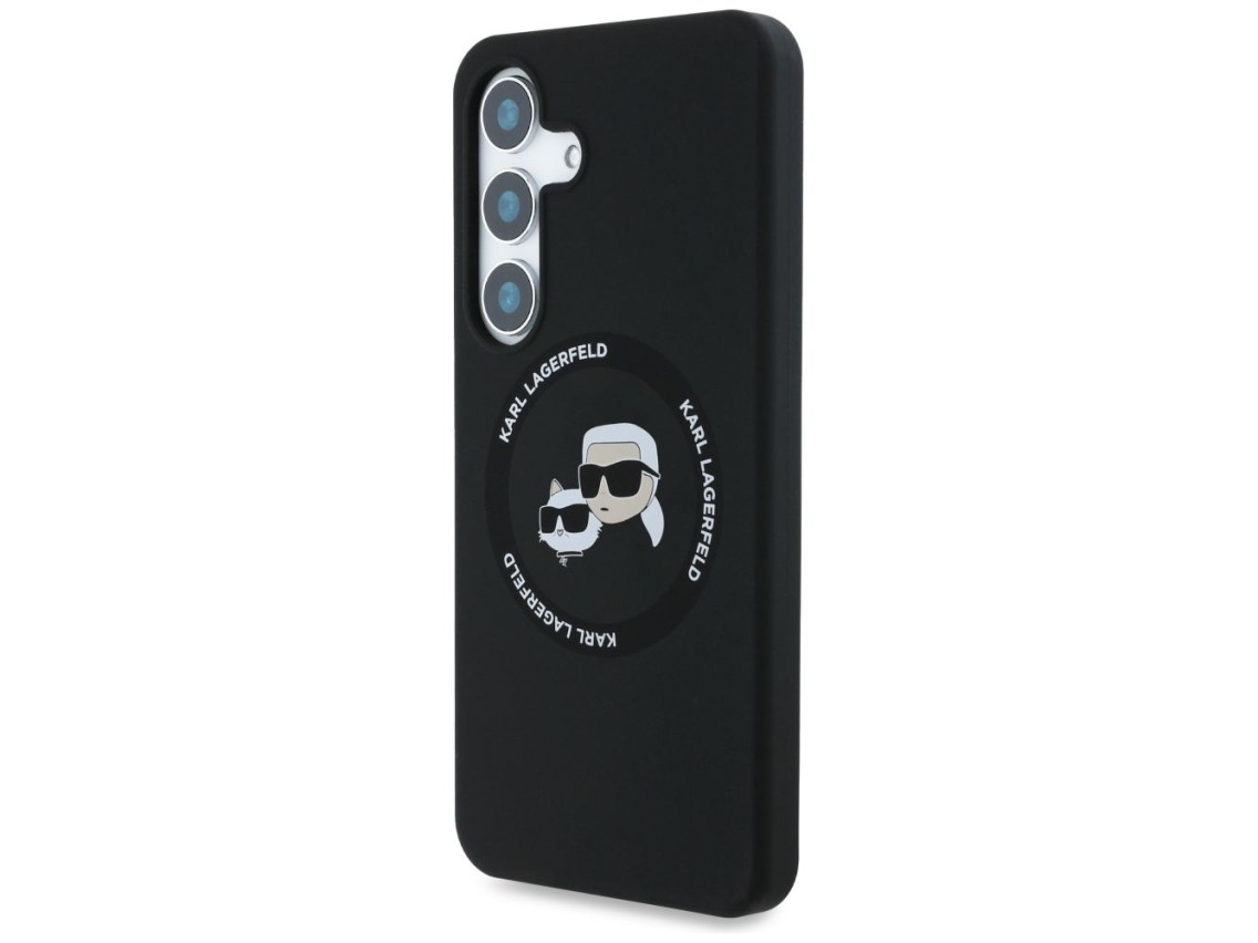 Karl Lagerfeld Silicone Double Heads And Circle MagSafe Samsung Galaxy S25 case black