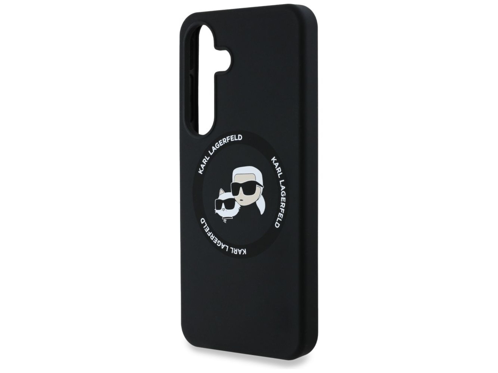 Karl Lagerfeld Silicone Double Heads And Circle MagSafe Samsung Galaxy S25 case black