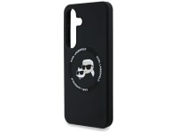 Capa para Samsung Galaxy S25 Plus preta com MagSafe, estampa Karl Lagerfeld de silicone com duas cab Capa para Samsung Galaxy S25 Plus preta com MagSafe, estampa Karl Lagerfeld de silicone com duas cab