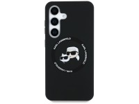 Capa para Samsung Galaxy S25 Plus preta com MagSafe, estampa Karl Lagerfeld de silicone com duas cab Capa para Samsung Galaxy S25 Plus preta com MagSafe, estampa Karl Lagerfeld de silicone com duas cab