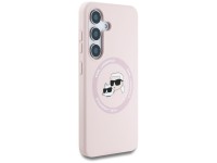 Karl Lagerfeld Silicone Double Heads And Circle MagSafe Samsung Galaxy S25 Case Pink Karl Lagerfeld Silicone Double Heads And Circle MagSafe Samsung Galaxy S25 Case Pink