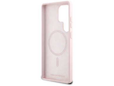 Karl Lagerfeld Silicone Double Heads And Circle MagSafe Samsung Galaxy S25 Ultra Case Pink Karl Lagerfeld Silicone Double Heads And Circle MagSafe Samsung Galaxy S25 Ultra Case Pink