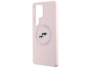 Karl Lagerfeld Silicone Double Heads And Circle MagSafe Samsung Galaxy S25 Ultra Case Pink Karl Lagerfeld Silicone Double Heads And Circle MagSafe Samsung Galaxy S25 Ultra Case Pink
