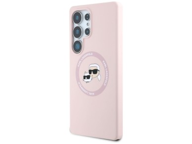 Karl Lagerfeld Silicone Double Heads And Circle MagSafe Samsung Galaxy S25 Ultra Case Pink Karl Lagerfeld Silicone Double Heads And Circle MagSafe Samsung Galaxy S25 Ultra Case Pink