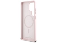 Capa para Samsung Galaxy S25 Ultra rosa com estampa de Karl Lagerfeld em silicone, com duas cabeças Capa para Samsung Galaxy S25 Ultra rosa com estampa de Karl Lagerfeld em silicone, com duas cabeças
