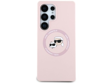 Karl Lagerfeld Silicone Double Heads And Circle MagSafe Samsung Galaxy S25 Ultra Case Pink Karl Lagerfeld Silicone Double Heads And Circle MagSafe Samsung Galaxy S25 Ultra Case Pink