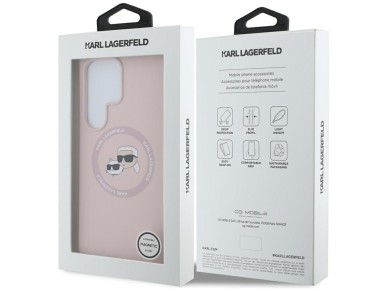 Karl Lagerfeld Silicone Double Heads And Circle MagSafe Samsung Galaxy S25 Ultra Case Pink Karl Lagerfeld Silicone Double Heads And Circle MagSafe Samsung Galaxy S25 Ultra Case Pink