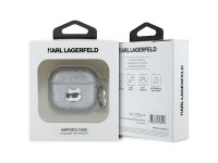 Capa para AirPods 4 com monograma Choupette de Karl Lagerfeld - prata Capa para AirPods 4 com monograma Choupette de Karl Lagerfeld - prata