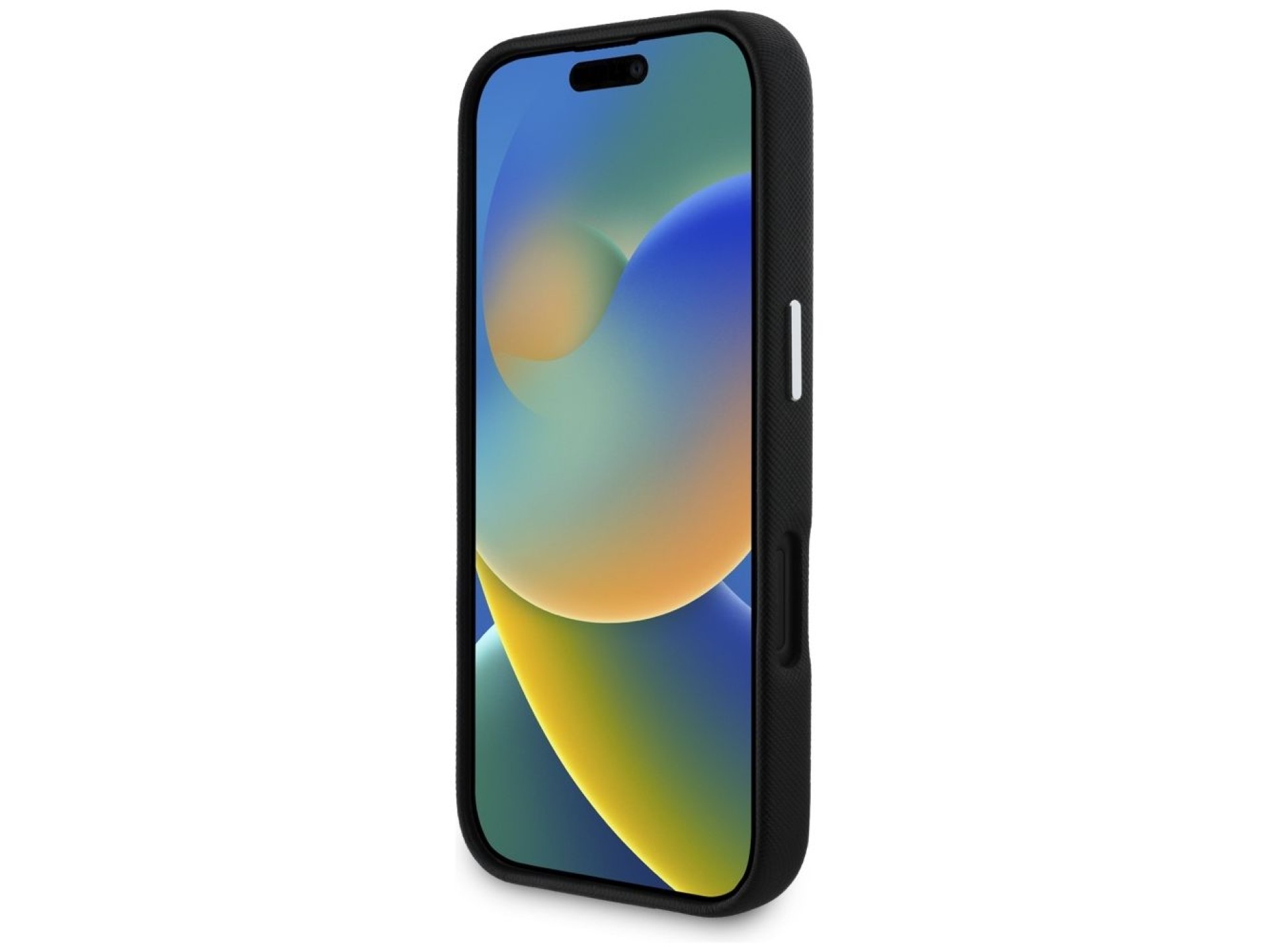 Funda Karl Lagerfeld Saffiano con logotipo metálico alargado y envoltura completa para iPhone 16 - N