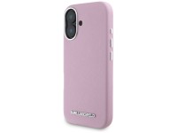 Capa para iPhone 16 Karl Lagerfeld Saffiano com Logo Metálico Alongado e Envolvente - Rosa Capa para iPhone 16 Karl Lagerfeld Saffiano com Logo Metálico Alongado e Envolvente - Rosa