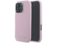 Karl Lagerfeld Saffiano Full Wrapped Elongated Metal Logo MagSafe iPhone 16 Pro Case - Pink Karl Lagerfeld Saffiano Full Wrapped Elongated Metal Logo MagSafe iPhone 16 Pro Case - Pink