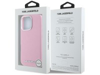 Karl Lagerfeld Saffiano Full Wrapped Elongated Metal Logo MagSafe iPhone 16 Pro Case - Pink Karl Lagerfeld Saffiano Full Wrapped Elongated Metal Logo MagSafe iPhone 16 Pro Case - Pink