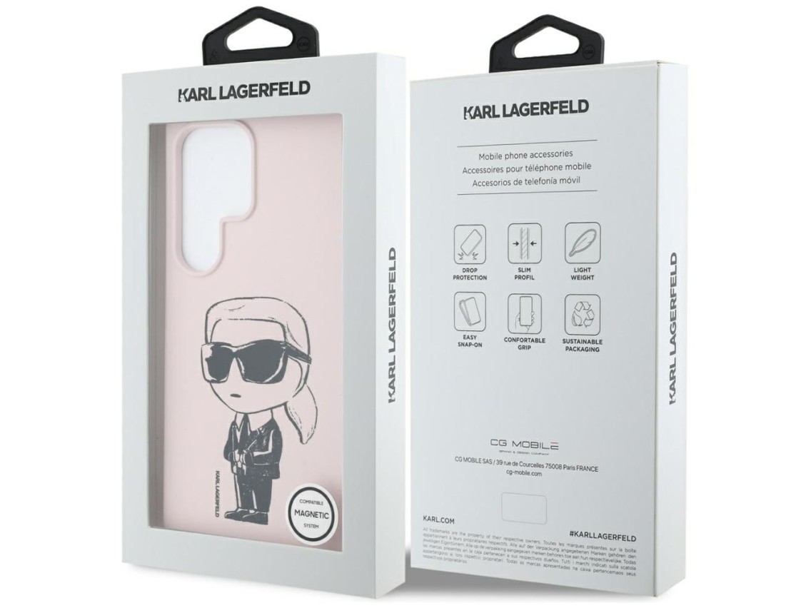 Karl Lagerfeld Silicone Graffiti Ikonik Printed Logo MagSafe Case for Samsung Galaxy S25 Ultra - Pin