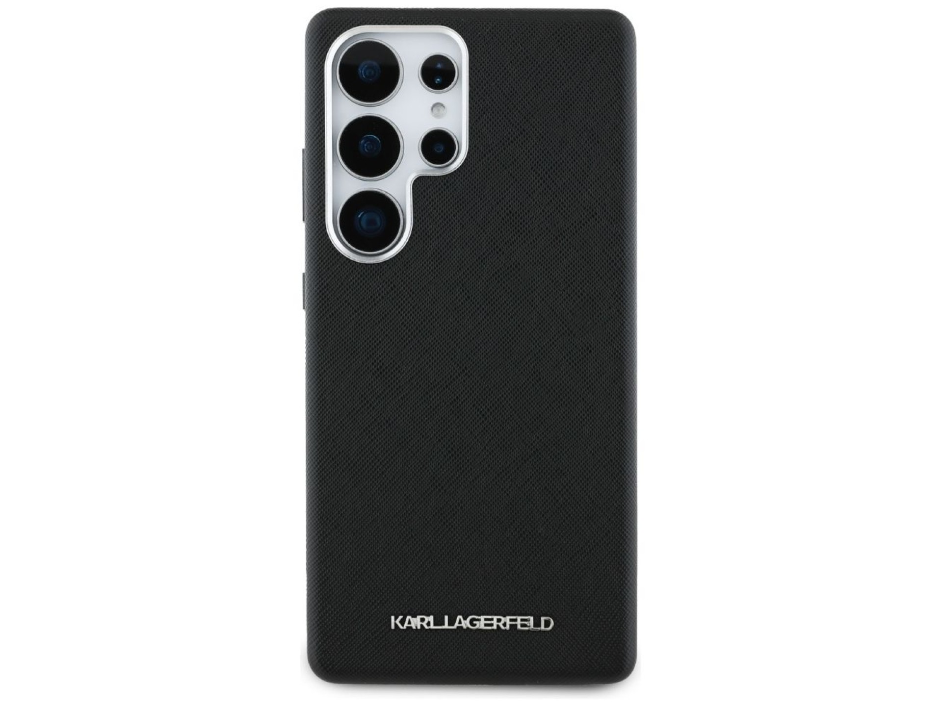 Capa MagSafe Karl Lagerfeld Saffiano com Logo Metálico Alongado para Samsung Galaxy S25 Ultra - Pret