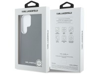 Capa MagSafe Karl Lagerfeld Saffiano com Logo Met�lico Alongado para Samsung Galaxy S25 Ultra - Pret