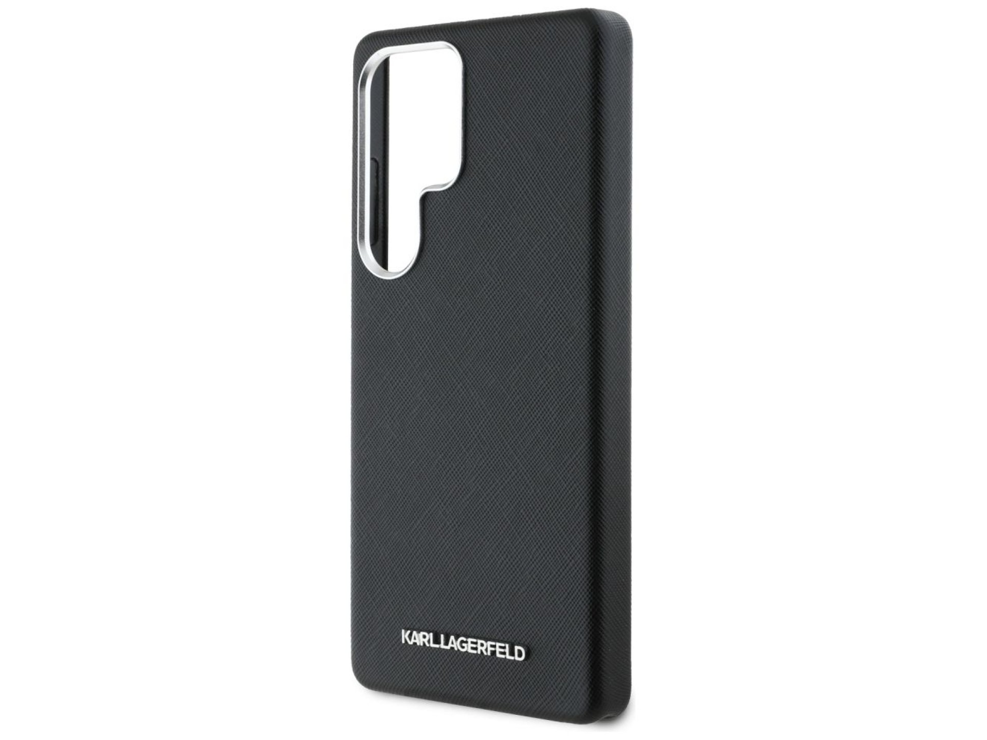 Capa MagSafe Karl Lagerfeld Saffiano com Logo Metálico Alongado para Samsung Galaxy S25 Ultra - Pret