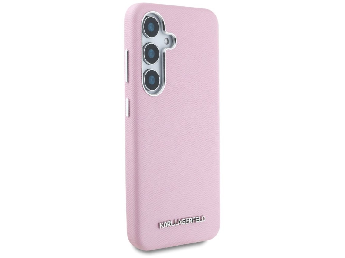 Funda Karl Lagerfeld Saffiano con logotipo metálico alargado y envoltura completa para Samsung Galax