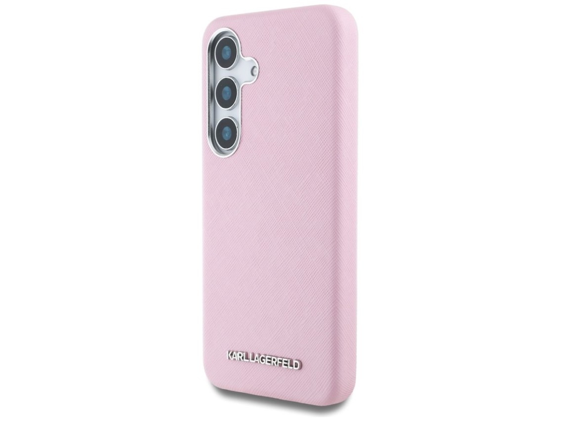 Funda Karl Lagerfeld Saffiano con logotipo metálico alargado y envoltura completa para Samsung Galax