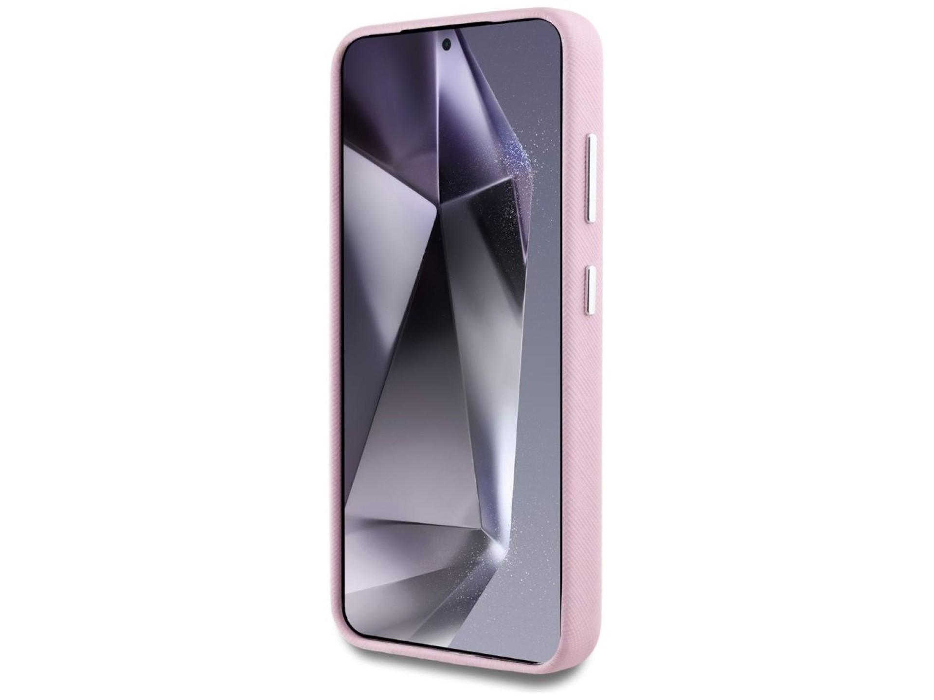 Capa MagSafe Karl Lagerfeld Saffiano com Logo Metálico Alongado para Samsung Galaxy S25+ - Rosa