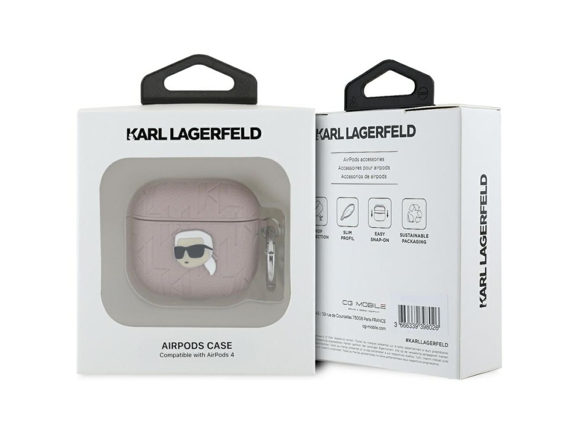 Karl Lagerfeld Monogram Karl Head Case for AirPods 4 - Pink