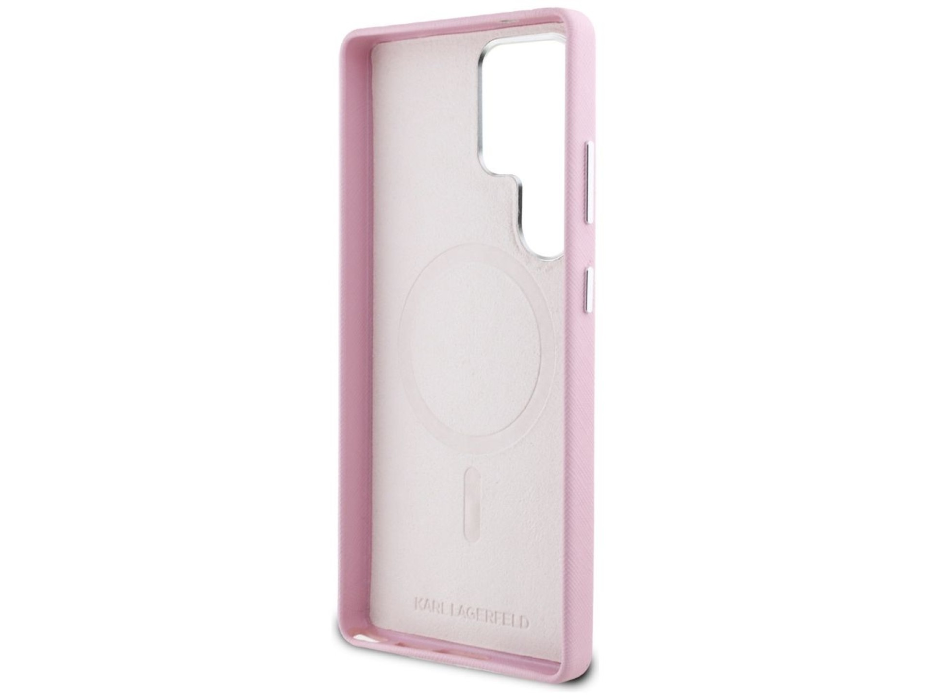Funda Karl Lagerfeld Saffiano con logotipo metálico alargado y envoltura completa para Samsung Galax