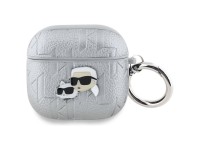 Funda Karl Lagerfeld Monogram Karl & Choupette para AirPods 4 - plateada