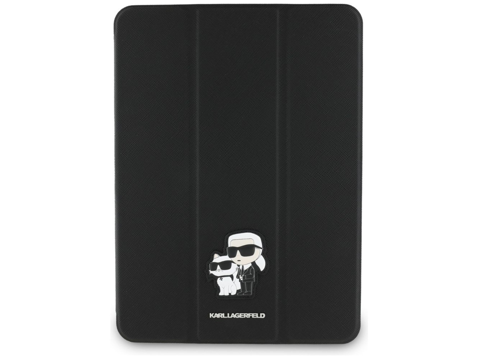 Capa tipo livro Karl Lagerfeld Saffiano Magnetic Karl & Choupette para iPad Pro 11