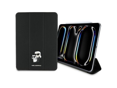 Funda tipo libro Karl Lagerfeld Saffiano Magnetic Karl & Choupette para iPad Pro de 11" (modelo 2024