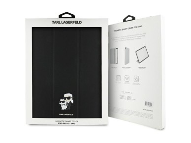 Funda tipo libro Karl Lagerfeld Saffiano Magnetic Karl & Choupette para iPad Pro de 13" (modelo 2024