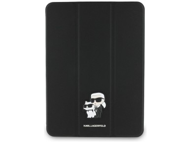 Karl Lagerfeld Saffiano Magnetic Karl & Choupette iPad Air 11" 2024 Book Cover Case - Black