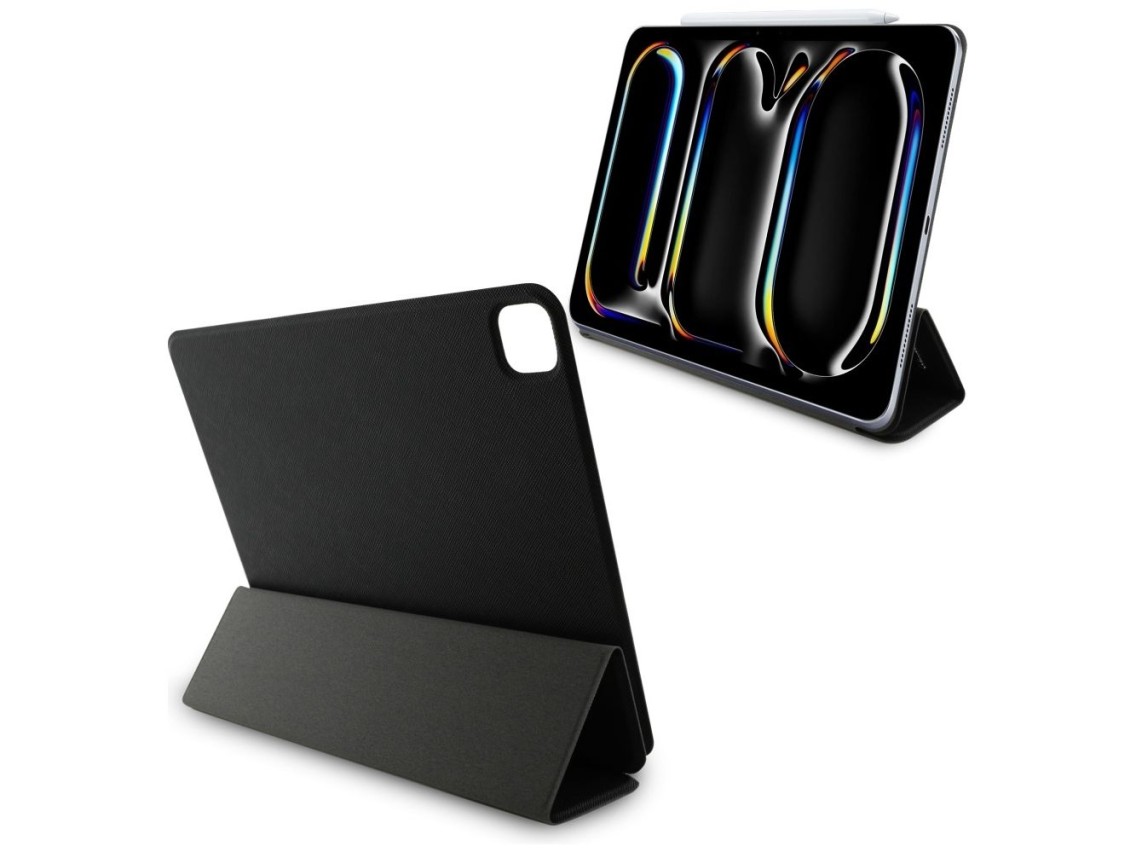 Karl Lagerfeld Saffiano Magnetic Karl & Choupette iPad Pro 13" 2024 Book Cover Case - Black